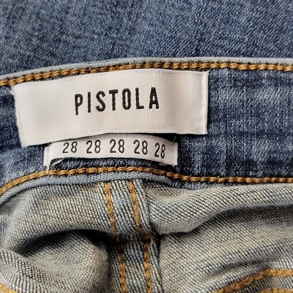 Pistola High Rise Distressed Ankle Crop Skinny Jean Size 28 - Picture 7 of 7